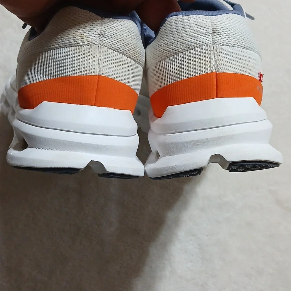 On Cloudrunner Undyed White/Flame Running Training Shoes Size 8.5 Womans - Picture 5 of 9